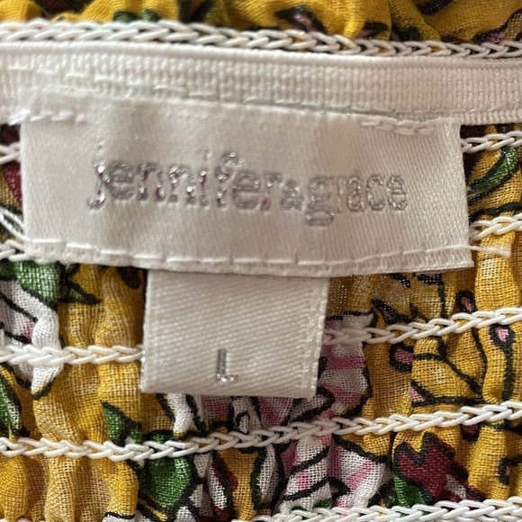 Jennifer & Grace Mini Skirt Size Large Floral Embroidery Ruffles Boho Co… - Picture 6 of 8